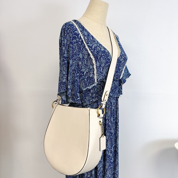 Coach 88344 Maddy Glovetanned Leather Hobo Shoulder Bag IN CHALK